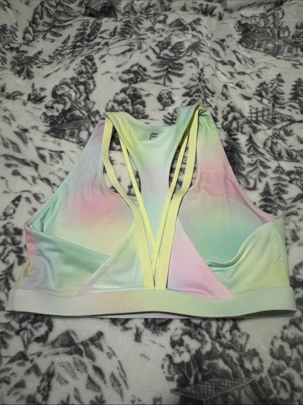 Women's Fabletics Pastel Tie-Dye Strappy Sports Bra